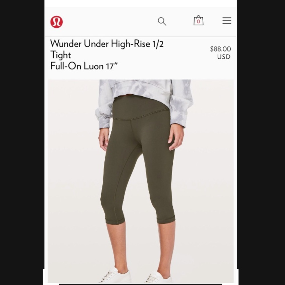 Lululemon Wunder Under Crop 17” (size 8)